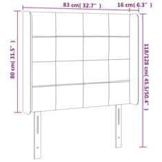 Greatstore Čelo postele s LED tmavě zelené 83 x 16 x 118/128 cm samet