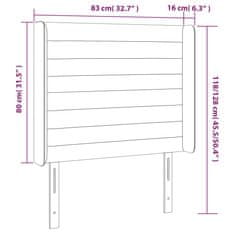 Greatstore Čelo postele s LED černé 83 x 16 x 118/128 cm samet