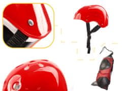 KIK KX5613 Dětská sada chráničů s helmou na skateboard - červená