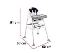 Krmící židle stolička stolní židle 3v1 hvězdy