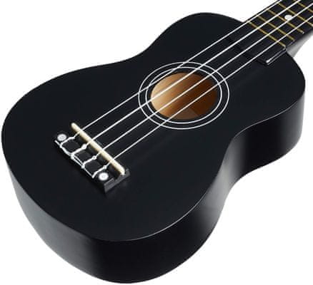  krásne sopránové ukulele ucoolele UC-002-BK matná povrchová úprava 12 pražcov plnohodnotný zvuk zhotovené z lipového dreva krásne aj ako darček 