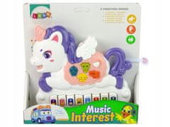 Lean-toys Interaktivní piano Unicorn Animal Sound