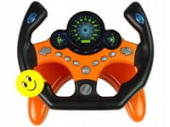 Lean-toys Interaktivní oranžový sportovní volant pro