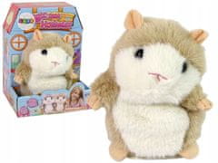 Lean-toys Interaktivní Talking Hamster Brown Plysh Pow