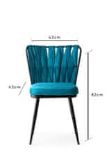 Hanah Home Sada židlí (2 kusy) Kuşaklı - 228 V2, Černá, Modrá