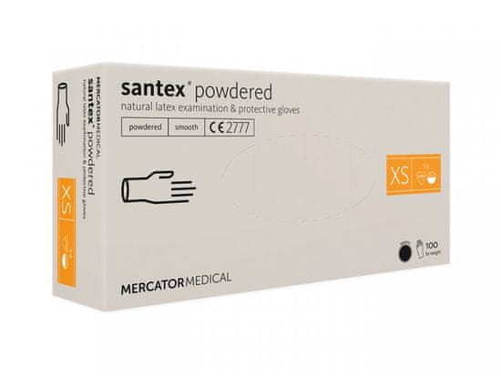 MERCATOR MEDICAL Latexové rukavice Mercator SANTEX pudrované (smooth), 100 ks Velikost: XS