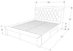 CASARREDO Postel LEKTOR šedá 140x200 cm