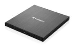 Verbatim Blu-ray USB 3.1 GEN 1 externí Slimline vypalovačka, USB-C, černá,