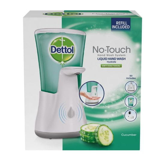 Dettol bezdotykový dávkovač + antibakteriální mýdlo Okurka 250ml