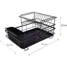 BRUNBESTE Dvoupatrový sušák na nádobí, Odkapávač, Sušička, 43 X 31 X 23Cm Bb-2314