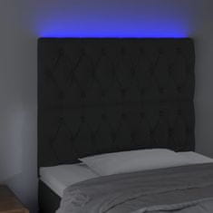 Greatstore Čelo postele s LED černé 100x7x118/128 cm samet