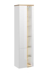 COMAD Koupelnová závěsná skříňka vysoká Bahama 800 2D alpská bílá/dub votan