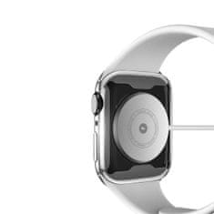 Samo pouzdro so sklem na Apple Watch 7 41mm, stříbrné