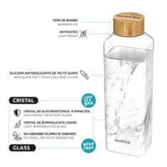 QUOKKA STORM Skleněná láhev se silikonovým povrchem MARBLE, 700ml, 40020