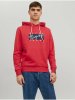 Jack&Jones Červená pánská mikina s kapucí Jack & Jones Josh M