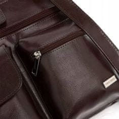 PAOLO PERUZZI Brown Fashion Crossbody Dámské Kožené Tašky