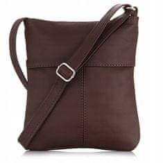 PAOLO PERUZZI Dámská Hnědá Kožená Taška Crossbody Malá