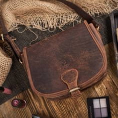 PAOLO PERUZZI Hnědá Dámská Kožená Kabelka Messenger Bag