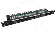 Solarix Patch panel Solarix 24 x RJ45 CAT5E UTP s vyvazovací lištou 1U SX24L-5E-UTP-BK-N