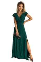 Numoco Dámské společenské šaty Crystal zelená 3XL