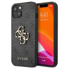 Guess GUESS GUHCP13M4GMGGR IPHONE 13 / 14 / 15 6,1" ŠEDÝ/ŠEDÝ PEVNÝ OBAL 4G VELKÉ KOVOVÉ LOGO