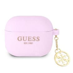 Guess Silikonové Pouzdro Guess 4G Charms – Pouzdro Airpods 3 (Fialové)