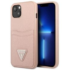 Guess Guess Saffiano Double Card Triangle - Kryt Na Iphone 13 Mini (Růžová)