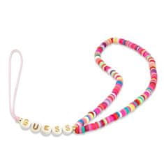 Guess PŘÍVĚSEK GUESS GUSTGMPP PHONE STRAP MULTICOLOR PINK/MULTICOLOR PINK HEISHI BEADS