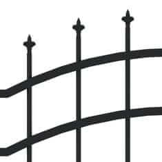Greatstore Zahradní plot s hroty černý 140 cm práškově lakovaná ocel