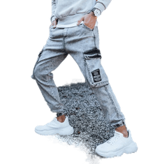 Dstreet Pánské džínsové jogger kalhoty šedé MEN ux3309 s36