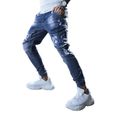 Dstreet Pánské jogger riflové kalhoty modré STREET ux3285 S