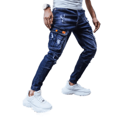 Dstreet Pánské riflové jogger kalhoty tmavě modré DENIM ux3262 s33
