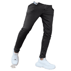 Dstreet Pánské stylové elegantní kalhoty POLA černá ux3431 S