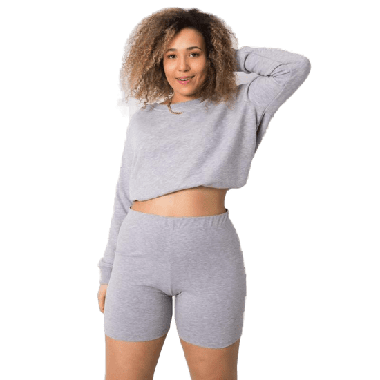 BASIC FEEL GOOD Dámské šortky bavlněné plus size ALESSIA šedé RV-SN-6322.08_362655