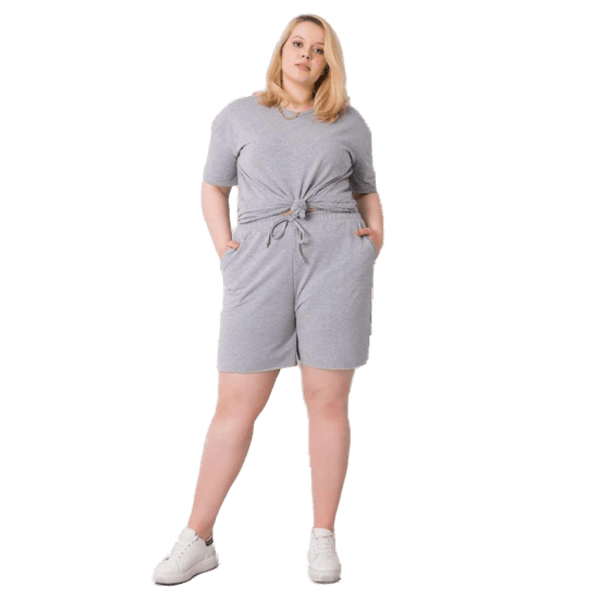 BASIC FEEL GOOD Dámské šortky plus size WINNIE šedé RV-SN-6336.04_362657