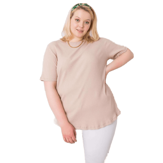 BASIC FEEL GOOD Dámská halenka plus size STELLA béžová RV-BZ-6323.92_362529