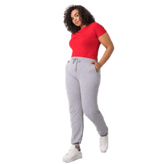 BASIC FEEL GOOD Dámské tepláky plus size BEATRIZ šedé RV-DR-6301.88_360629 2XL