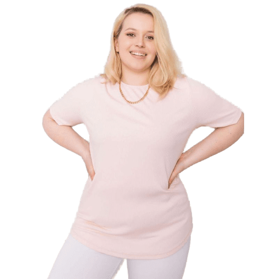 BASIC FEEL GOOD Dámská halenka plus size STELLA světle růžová RV-BZ-6323.92_362530