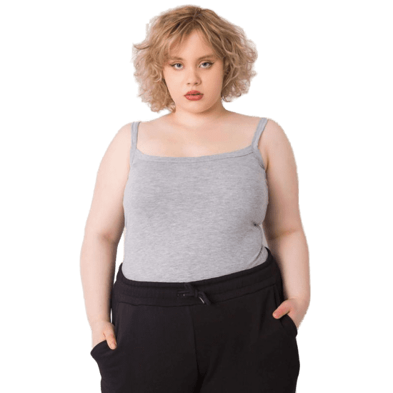 BASIC FEEL GOOD Dámský top plus size s ramínky Scarlette šedý RV-TP-6324.10_364336