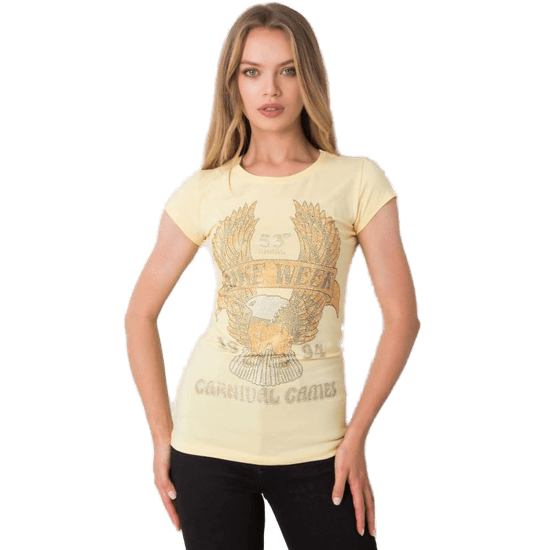 Ex moda Dámské tričko HALEY světle žluté EM-TS-ES-21-533.16_367194