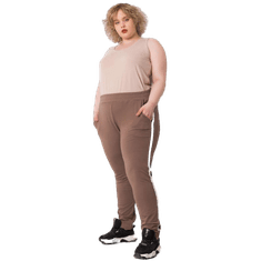 BASIC FEEL GOOD Dámské tepláky plus size KAIRI béžové RV-DR-6643.95_365058 XL