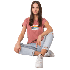 FANCY Dámské tričko s potiskem ALOHA špinavě růžové FA-TS-7137.29P_367526 Univerzální