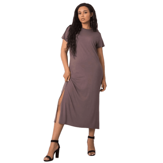 BASIC FEEL GOOD Dámské šaty plus size NANETTE kávové RV-SK-6637.13X_366792