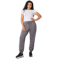 BASIC FEEL GOOD Dámské tepláky plus size AINHOA tmavě šedé RV-DR-6331.86_366768 XL