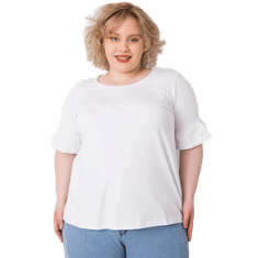 BASIC FEEL GOOD Dámská halenka bavlněná plus size YARELI bílá RV-BZ-6635.18X_364855 3XL