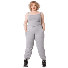 BASIC FEEL GOOD Dámské tepláky plus size bavlněné AINHOA šedé RV-DR-6331.86_366486 3XL