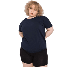 BASIC FEEL GOOD Dámská halenka s žebrovaným pasem ADDYSON námořnická modrá plus size RV-BZ-6634.27_364848 3XL