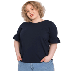 BASIC FEEL GOOD Dámská halenka bavlněná plus size YARELI námořnická modrá RV-BZ-6635.18X_364854 2XL