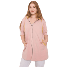 RELEVANCE Dámská mikina na zip plus size LOUNES růžová RV-BL-6863.59P_377049 Univerzální