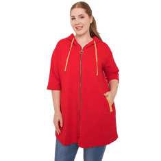 RELEVANCE Dámská mikina na zip plus size LOUNES červená RV-BL-6863.59P_377141 Univerzální